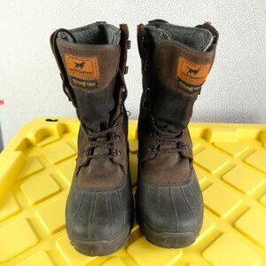 Irish Setter Red Wing Winter Boots Mens 9 Brown Black Leather Insulated